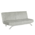thumbnail image 2 of Contemporary Style Light Gray Finish Futon Sofa Bed Convert Into Bed With Extra Support Leg Chrome Finish Metal Base Legs, 2 of 6