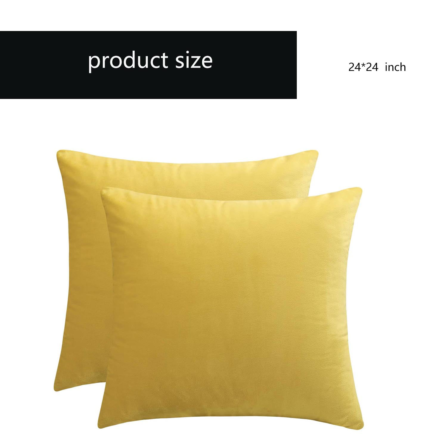  Sunday Praise Set of 2 Soft Thick Velvet Decorative Large Throw  Pillow Covers 24 x 24 Inches for Couch Sofa Bed Chair,Lemon Yellow : Home &  Kitchen