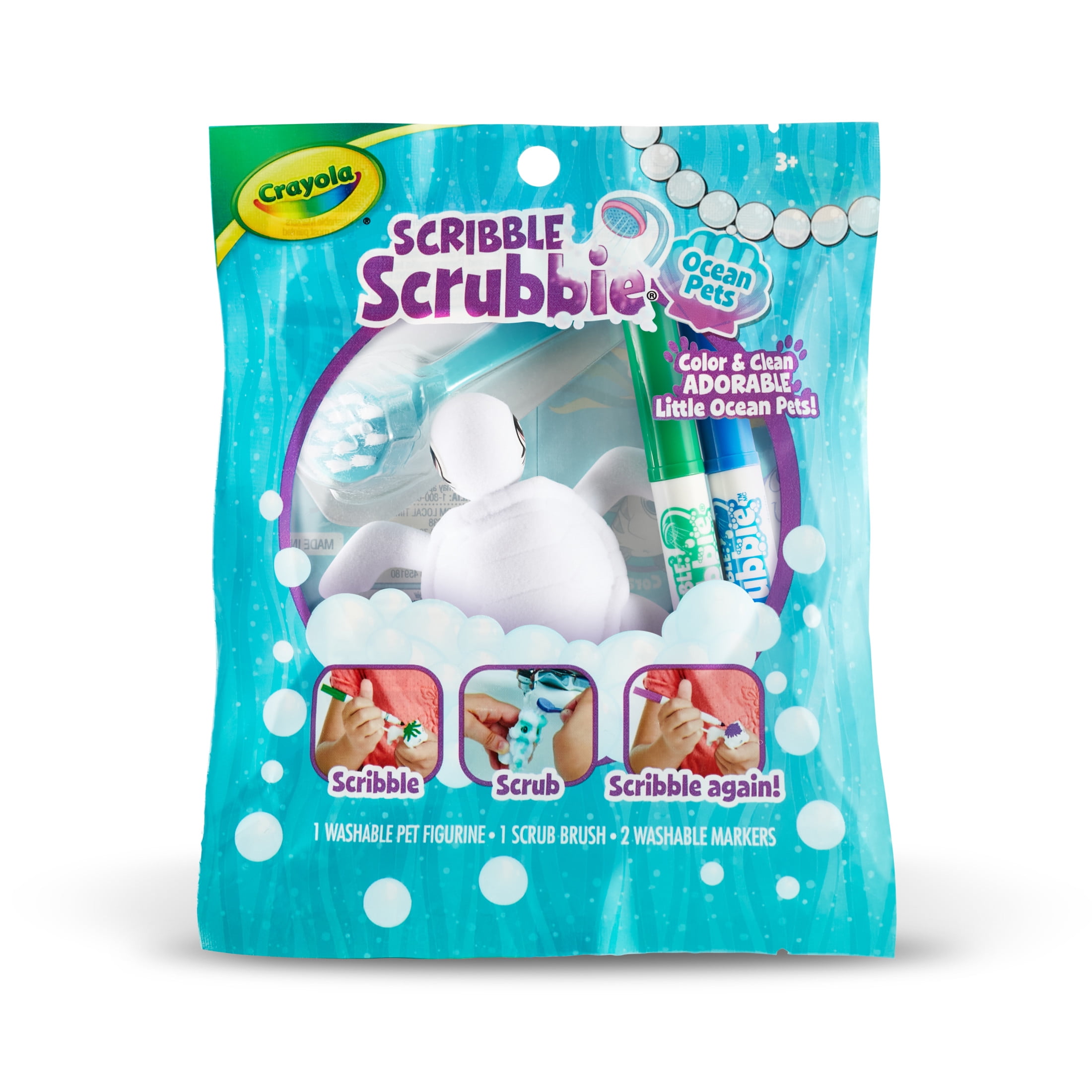 Crayola Scribble Scrubbie Fish Toy, 1 Ct Ocean Pet, Customizable & Washable, Gift for Kids 3+  (图5)