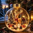 thumbnail image 6 of Light Up Animal Christmas Ball Ornament for Tree Decor, Glowing Christmas Balls Ornament with Mini ELK & LED Warm Lights, Clear Winter Scene Balls for Mantel Window, Holiday Keepsake, 6 of 6
