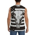 thumbnail image 4 of Disketp Bull Skull On The Us Flag Sleeveless Tshirts For Men, Muscle Shirts For Men Dry Fit Tank Top-Xx-Large, 4 of 8