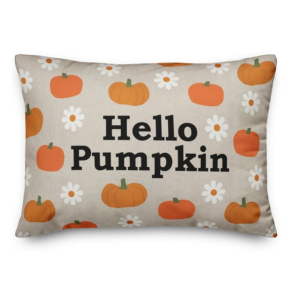 Creative Products Hello Pumpkin Daisy Pattern 20 x 14 Indoor / Outdoor Pillow