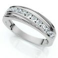 thumbnail image 2 of Pompeii 1/2 Ct Mens Diamond Wedding Ring With Bead Accent High Polished 10k White Gold, 2 of 4