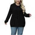 thumbnail image 6 of Womens Tops Plus Size Solid Color Stripe Brushed Drawstring Long Sleeved Hooded Top Casual Spring Fashion Tops Loose Fit Lightweight Girls Outfits Clothes, 6 of 7