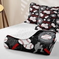 thumbnail image 4 of Erosebridal Sport Baseball Print Quilt King for Boys Girls,Ball Gamer King Coverlet Set Teens, 4 of 7