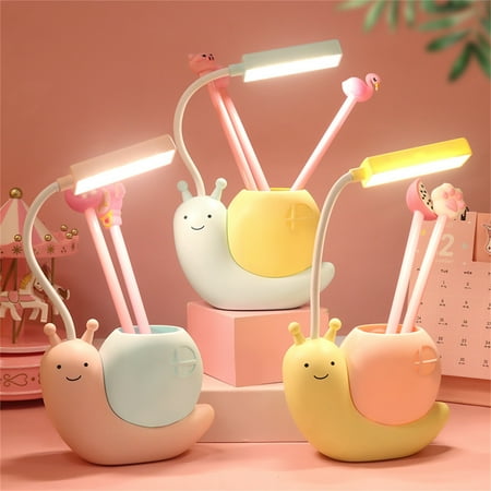 

Greenred Night Light Adorable Appearance Energy-saving Plastic Snail-Shaped LED Night Lamp with Pen Storage Box for Home Blue