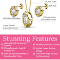 thumbnail image 2 of Cate & Chloe Zara 18k Yellow Gold Plated Women's Stud Earrings and Necklace Set, Swarovski Crystals, 2 of 10