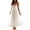 White, variant on Women's Ruched Smocked Back Cami Dress with Tie Straps and Zipper Closure 95% Polyester 5% Spandex Lined Lightweight