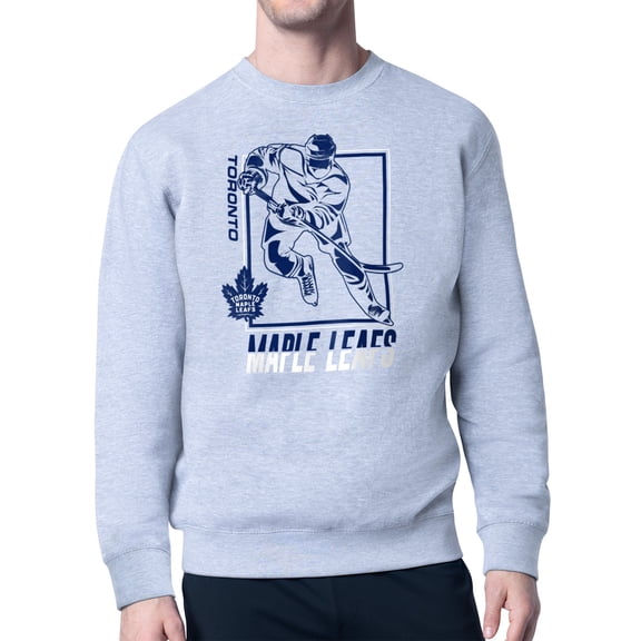 Men's Starter Heather Gray Toronto Maple Leafs Player Grid Fleece Pullover Sweatshirt