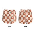 thumbnail image 3 of Rateoe Brown Palms Printed 2 in 1 Women's Workout Shorts for Athletic Gym Running Shorts with Phone Pockets-Medium, 3 of 7