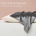 thumbnail image 6 of 2 PCS Satin Pillow Case Imitation Silk Pillowcase Both Sides Soft Breathable Smooth Silk Pillow Cover Perfect Gift for a Female Friend 20.08*35.83 "(Dark Gray), 6 of 8