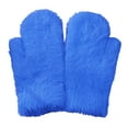 thumbnail image 3 of Opolski 1 Pair Adults Mittens Thickened Stretchy Soft Fuzzy Cozy Cold Resistant Solid Color Windproof Winter Women Gloves for Outdoor Blue, 3 of 8