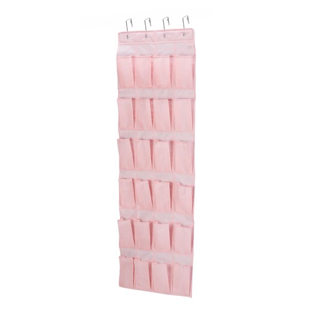 Your Zone 24 Pocket OverTheDoor Shoe Organizer, Pink