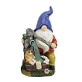 thumbnail image 2 of Bearachild ¡Novedad de 2021! Estatua de enano de jardín, estatua de enano de resina que lleva bola mágica y luz Led Solar, gnomos, figuras de jardín, Iluminación y accesorios Azul Bearachild HA006303-01B, 2 of 6