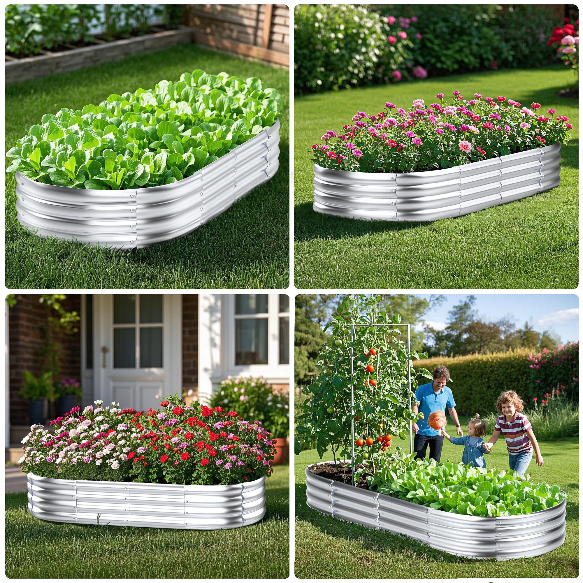Galvanized Raised Garden Beds Outdoor 3 Pack 4×2×1ft UNTIMATY Metal Raised Garden Bed for Gardening Gifts, Galvanized Steel Planter Box for Vegetables