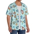 thumbnail image 4 of Honeii 's Sea Shells 2 for men's short-sleeved button-up collared shirt featuring a pocket, perfect for beach vacations, and travel adventures., 4 of 5