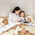 thumbnail image 4 of Erosebridal Kid Brown Capybara Twin Bedding Sets, Cute Animal Family Bedding Comforter Set, 7pcs, 4 of 7