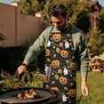 thumbnail image 3 of Happy Halloween Pumpkin Pattern Apron-Garden Aprons for Women with Pockets-Cotton Linen Waterproof Kitchen Cooking Gardening Aprons Adjustable for Kitchen,Cooking,BBQ and Salon 33"x27", 3 of 7