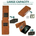 thumbnail image 4 of For Iphone 14 Zipper Wallet Bag Leather Case (Brown),iPhone 16 Pro Max, 4 of 6