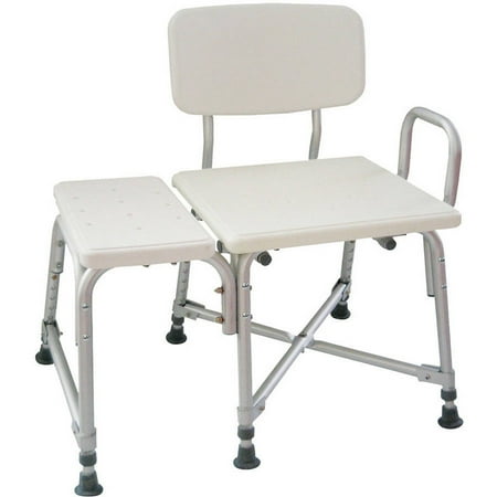 AquaSense Adjustable Bariatric Transfer Bench with Armrest, Heavy Duty, Grey