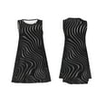 thumbnail image 7 of KLL Abstract Black And White Waves Pattern Womens Summer Dresses 2025,Loose Round Neck Sleeveless Sundresses Tank Dresses with Pockets, 7 of 7