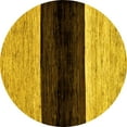 thumbnail image 1 of Ahgly Company Indoor Round Abstract Yellow Modern Area Rugs, 6' Round, 1 of 4