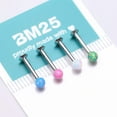 thumbnail image 4 of 4 Pcs of Assorted Fire Opal Ball Top Internally Threaded Labret Flat Back Stud Package, 4 of 4