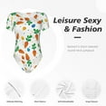 thumbnail image 6 of Uemuo Cute Carrot Pattern Women's One Piece Short Sleeve Swimsuit Rash Guard Surfing Modest Quick-drying Swimsuit Beach Essentials-Medium, 6 of 9