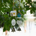 thumbnail image 3 of Bird House Cage Wind Chimes Cute Cartoon Pastoral Hanging Ornament Crafts Home Garden Resin Decoration White, 3 of 6