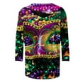 thumbnail image 4 of BKQCNKM Mardi Gras Outfit for Women Sweatshirt for Women Oversized Sweatshirt for Women Mardi Gras Crew Neck Short Sleeve Mardi Gras Sweatshirt Mardi Gras Shirts for Women, Bronze L, 4 of 5