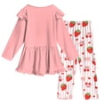 thumbnail image 5 of KPOPLK 2-11 Years Little's Girl Clothes Fall Winter Toddler Outfits for Girls Long Sleeve Ruffle Sweatshirt Pant Clothing Set,Size 9-10 Years, 5 of 8