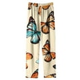 thumbnail image 6 of Xuniizn Pajamas Pants for Women, Butterflies Print Plus Size Mid Rise Loungewear Pants, Lightweight Comfy Casual Fall Pajamas, 6 of 6
