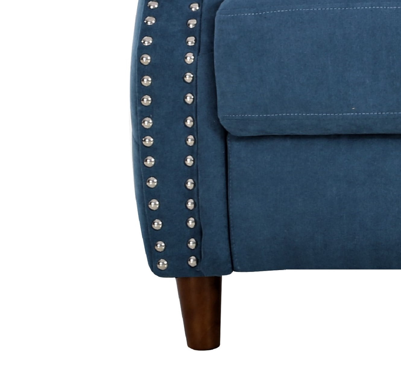 US Pride Furniture Matsuko 79.53" Rolled Arm Polyester Sofa, Ocean Blue