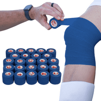 Cramer Eco-Flex Self-Stick Stretch Tape, Blue, 2" x 6 yds, Cohesive Athletic Bandage, Athletic Trainer Flexible Sports Underwrap, Easy Tear Vet Wrap for Pets, Self Adhesive Bandage Roll, 24 Rolls