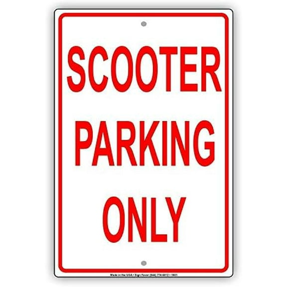 Warning Sign Scooter Parking Only Reserved Alert Sign Business Sign 12X8 Inches Metal Tin Sign