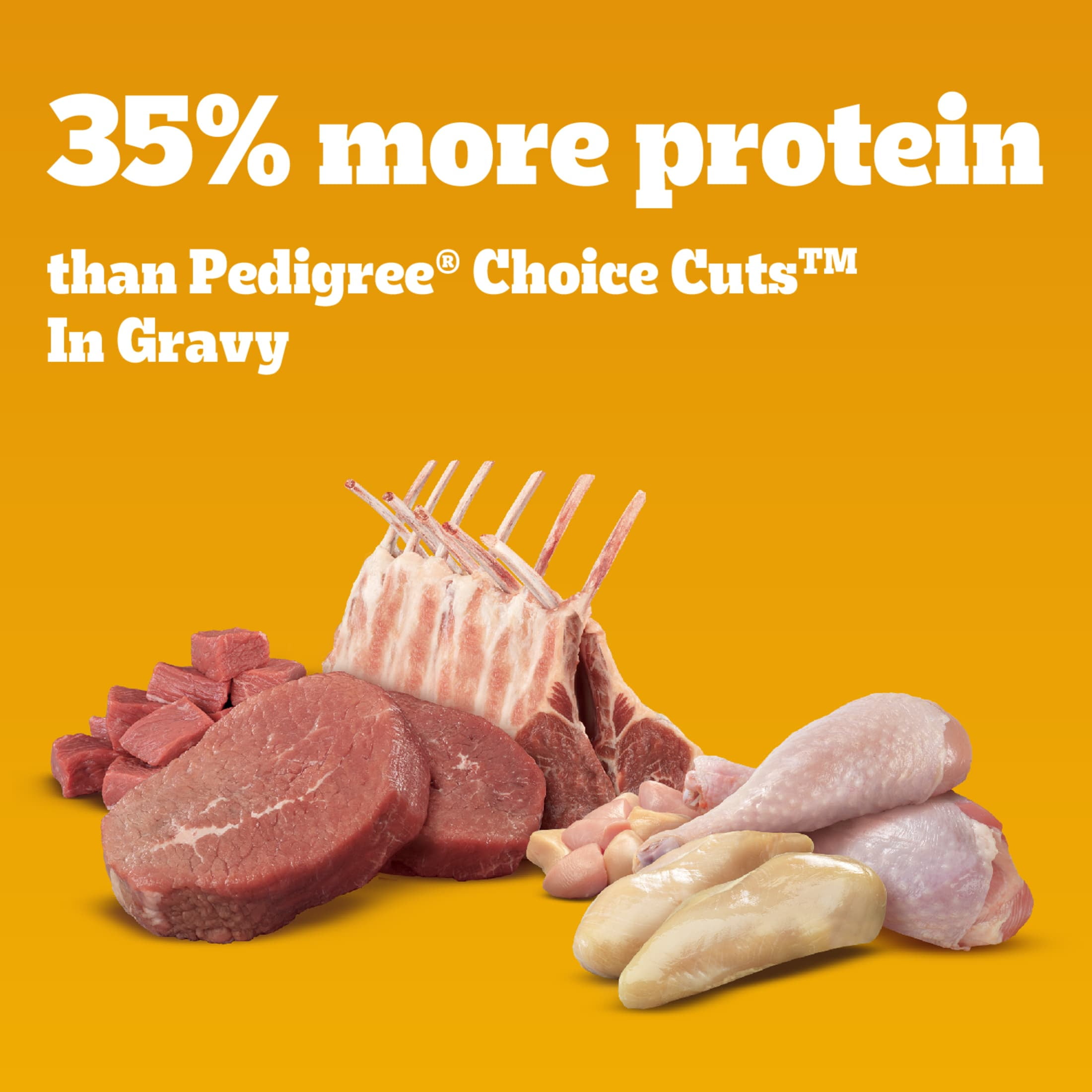 Pedigree High Protein Beef Lamb & Chicken Turkey In Gravy Wet Food Variety Pack (12) 13.2 Oz Cans