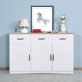 thumbnail image 2 of Buffet Cabinet, Sideboard Cabinet with Storage Kitchen Sideboard with 3 Doors & 3 Drawers Farmhouse Buffet Server Bar Cabinet Console Table for Dining Living Room Decorative Cupboard, White, 2 of 7