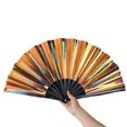 thumbnail image 4 of Homerr Folding Fan Dance Fan Folding Stylish Handheld Floral Leopard Starry Print Dance for Parties Festivals Performance, 4 of 6