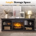 thumbnail image 5 of Papajet 70" Fireplace TV Stand for TVs up to 80", Farmhouse Entertainment Center with 23" Electric Fireplace, Black, 5 of 9