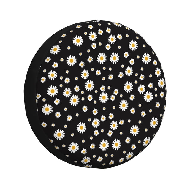 Fotbe Daisy Funda de Llanta de Repuesto con Estampado, Engrosada, Ajuste Universal para Jeep, Remolque, RV, SUV, Camión-15 inch