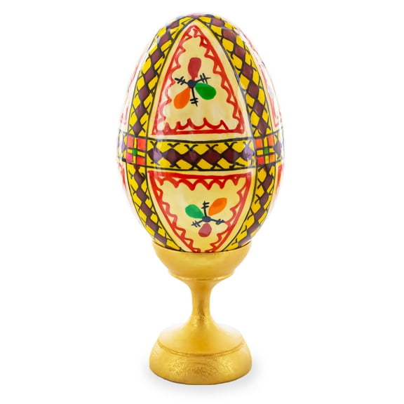 Triangles Hand Painted Wooden Pysanky Easter Egg