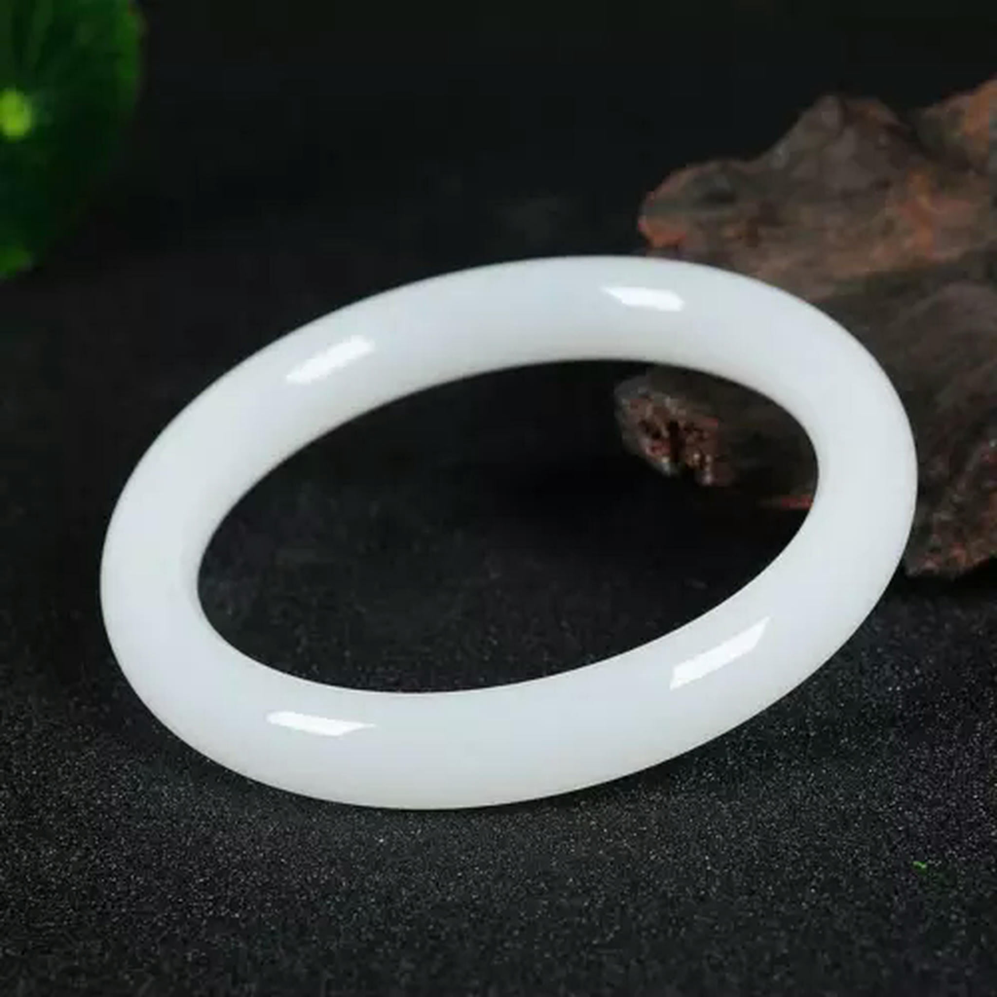 Natural White Jade Jadeite Gemstone Bangle Bracelet 50-64mm Women Jewelry-50-52mm-white