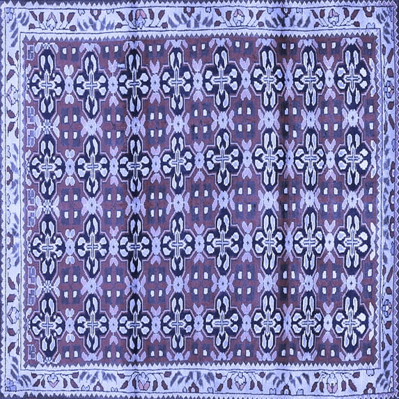 Ahgly Company Indoor Square Persian Blue Traditional Area Rugs, 4' Square