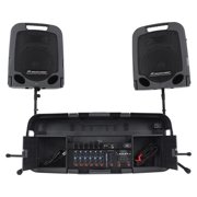 Peavey ESCORT 3000 300w Portable PA Powered Speaker System w/Mixer + 2 PVI Mics