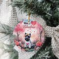 thumbnail image 3 of Hello Valentine’s Day Scottish Terrier Flower Crown Romantic Pink Floral Ceramic Round Ornament Scottie Dog Lover Gifts Home Tree Decor - 00031, 3 of 5