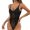 Black, variant on Dpytoraw Women Lingerie Underwear Fitness Contrast Lace Bodysuits For Women With Push Up Wired Bra Half Lace Strap