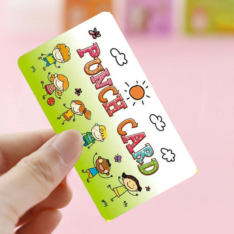 50Pcs Cartoon Boy Girl Punch Card For Children's Toy Reward Incentive Cards  Small Business Commodity Packaging