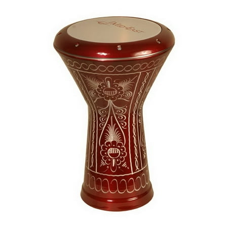- Mid-East Aluminum Doumbek, Traditional Motif Red