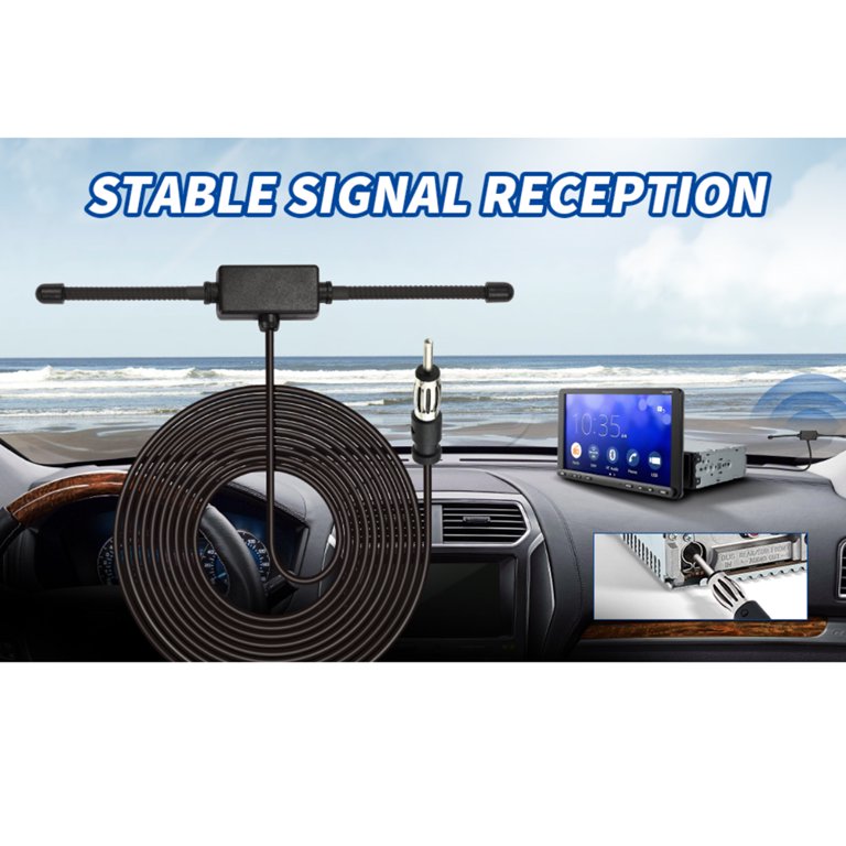 Eightwood Car Stereo AM FM Radio Antenna, Universal Roof Mount Antenna  Replacement with Mount Base DIN Plug Connector for Vehicle Car Truck Stereo