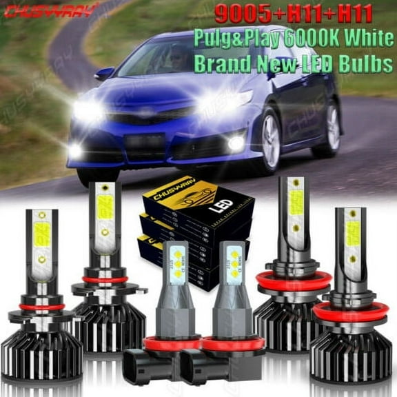 For Honda Odyssey 2011-2020 6000K white LED Headlight Hi-Lo Beam Fog Lights